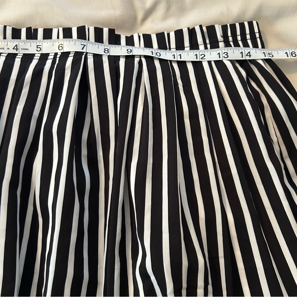 J. Crew Mercantile Womens Size 10 High Waisted Black White Striped Pleated Skirt - Picture 9 of 11